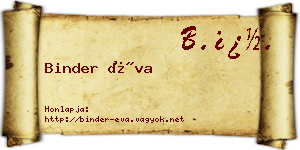 Binder Éva névjegykártya