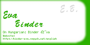 eva binder business card